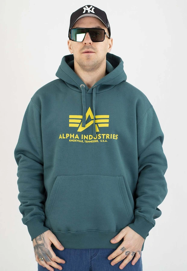 Bluza Alpha Industries Z Kapturem Basic 1783112 zielona