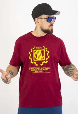 T-shirt Diil Laur bordowo żółty
