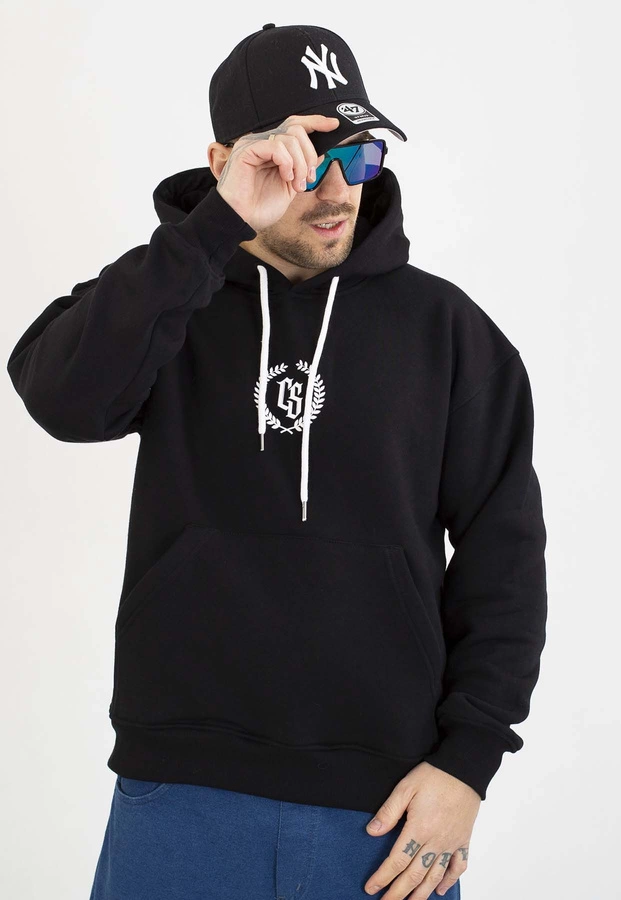 Bluza Ciemna Strefa Z Kapturem Oversize CS Laur czarno biała