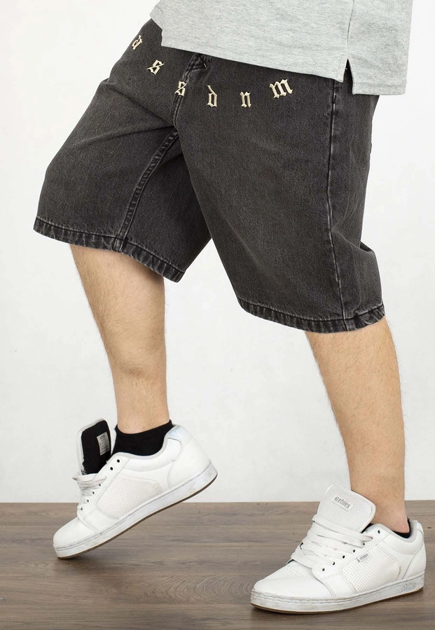 Spodenki Mass Jeans Baggy Fit Slang black rinse