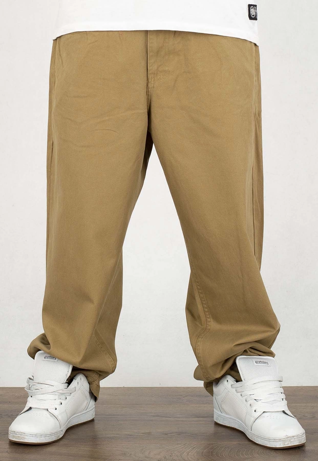 Spodnie Mass Pants Baggy Fit Slang beżowe