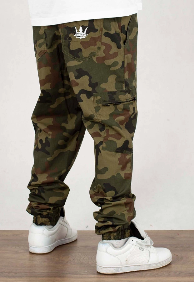 Spodnie Jigga Wear Crown Ripstop Cargo woodland camo