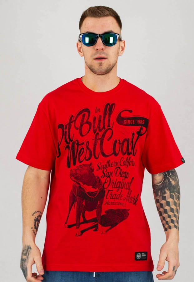 T-shirt Pit Bull Doggy czerwony