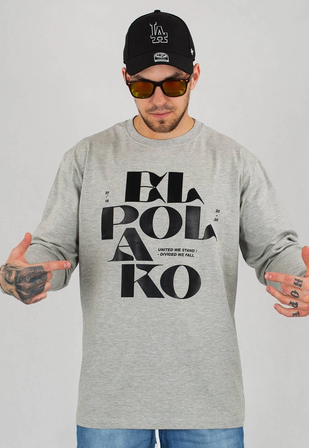 Longsleeve El Polako Letters szary + Płyta Gratis