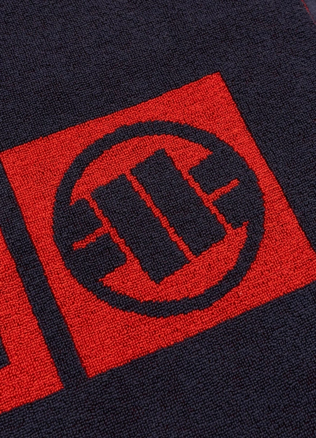 Ręcznik Pit Bull Jacquard Gym Hilltop czarno czerwony