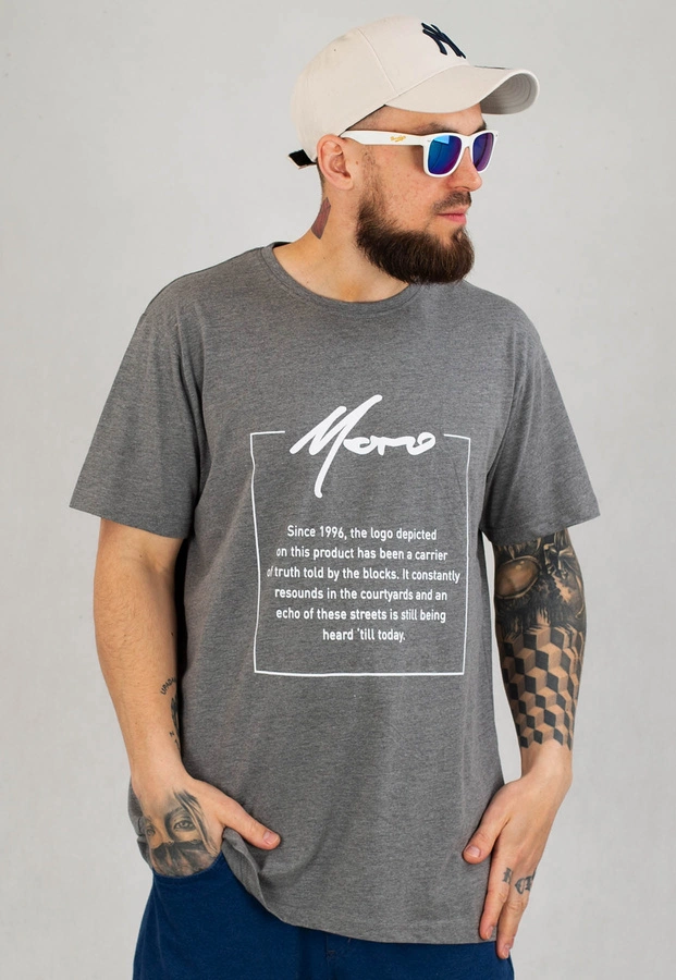 T-shirt Moro Sport Moro Nadruk ciemno szary