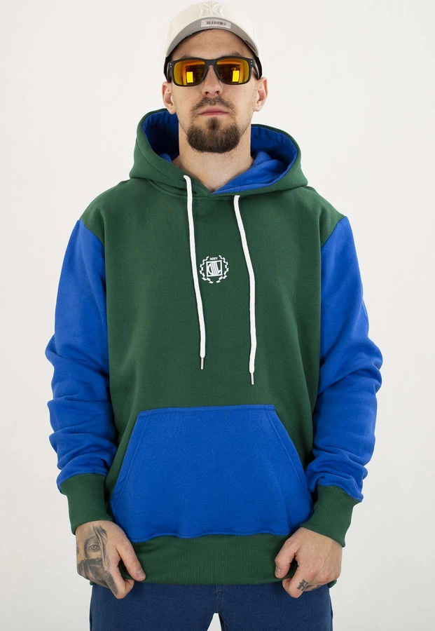 Bluza Diil Z Kapturem Small Double zielono chabrowa