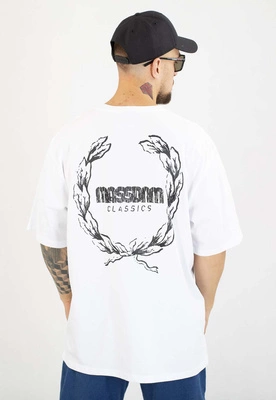 T-shirt Mass Crown biały