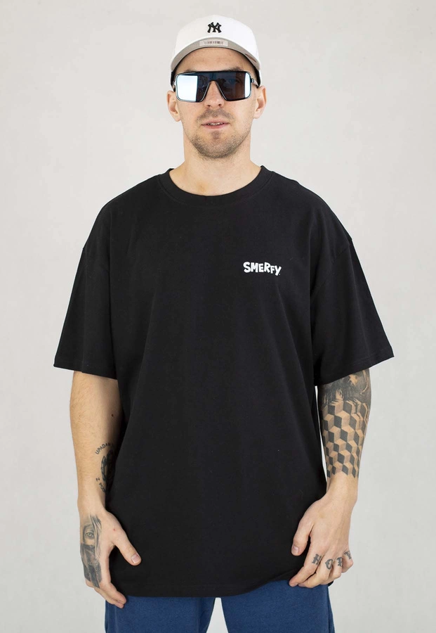 T-shirt Smerfy Baggy Cast czarny