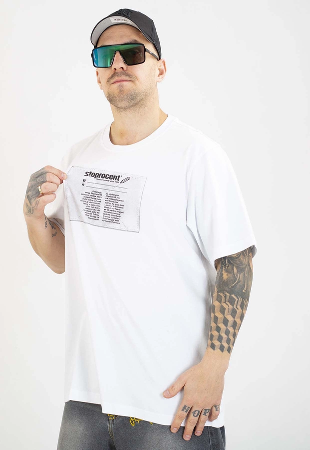 T-shirt Stoprocent Brandtab biały