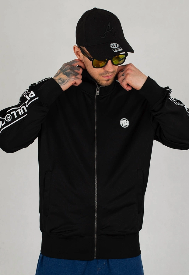 Bluza Pit Bull Bez Kaptura Zip  Oldschool Tape Logo czarna