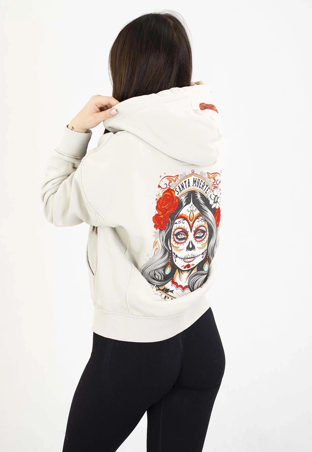 Bluza Pit Bull Z Kapturem ZIP Santa Muerte white stone