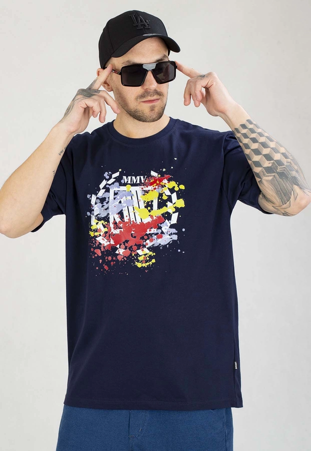 T-shirt Diil Splash granatowo biały