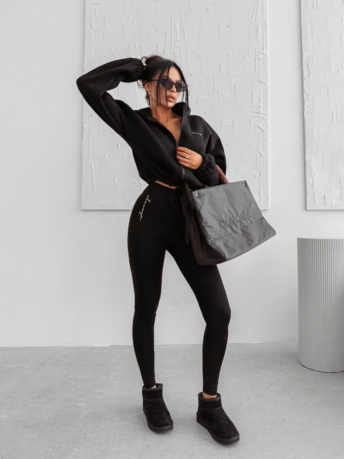 Bluza Olavoga Z Kapturem ZIP Linos czarna