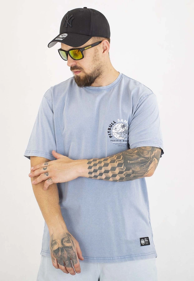 T-shirt Pit Bull Planet Surf 190 washed blue