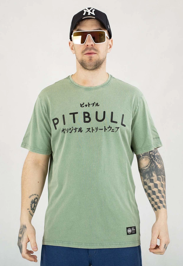 T-shirt Pit Bull Denim Washed 190 Bravery green