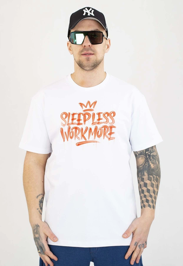 T-shirt Motive Work biało czerwony