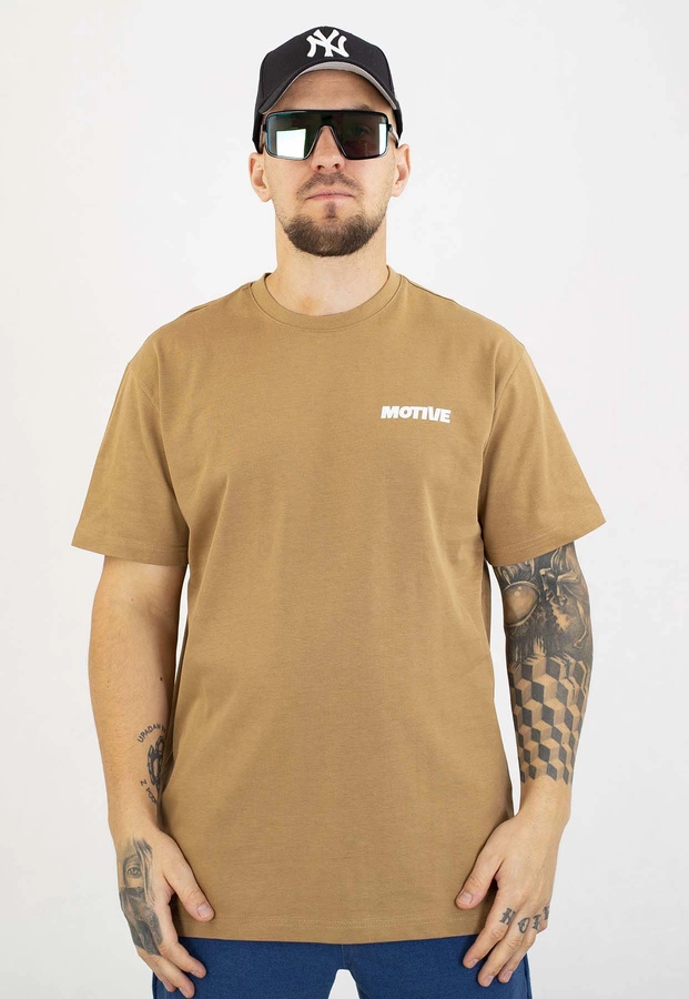 T-shirt Motive Yourself Back beżowy