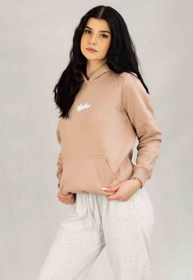 Bluza Nice View Brand Z Kapturem Small beżowa