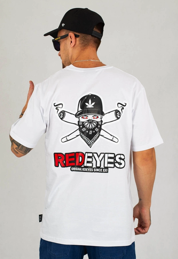 T-shirt Red Eyes Red biały