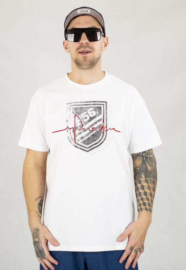 T-shirt Dudek P56 Tętno Shield biały