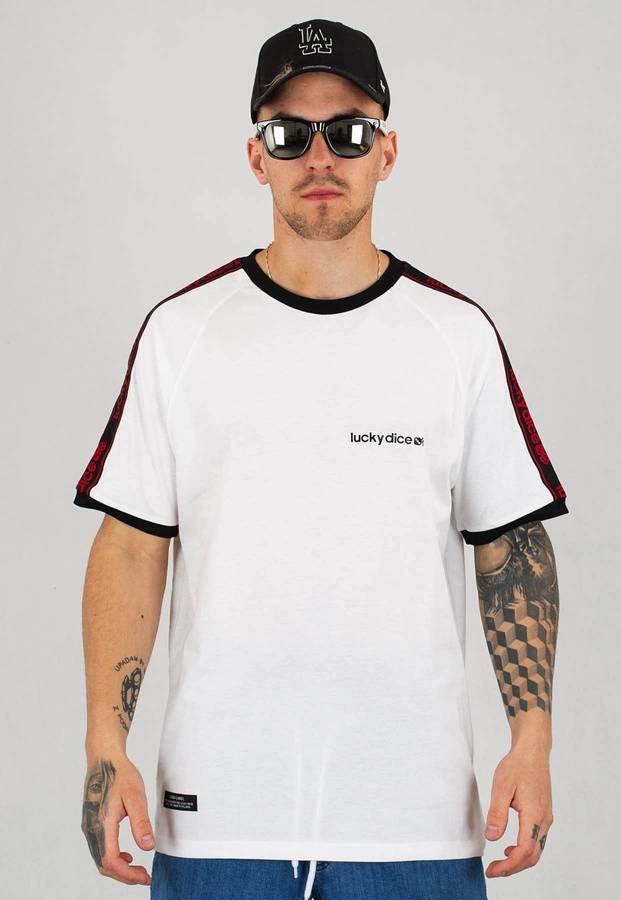 T-shirt Lucky Dice SM-Logo Tape biały