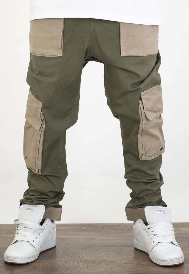 Spodnie Stoprocent Joggery Doublesto oliwkowo beżowe