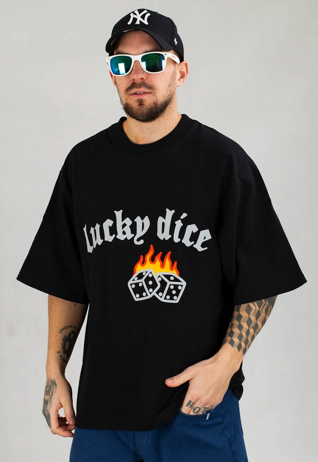 T-shirt Lucky Dice Bent Logo Color czarny