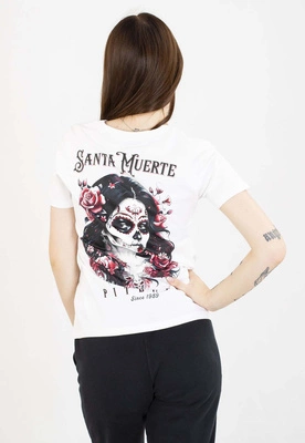 T-Shirt Pit Bull Santa Muerte rose white