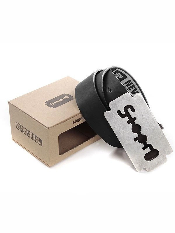 Pasek Stoprocent Razor czarno srebrny