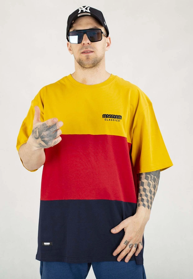 T-shirt Mass Zone żółto czerwono granatowy