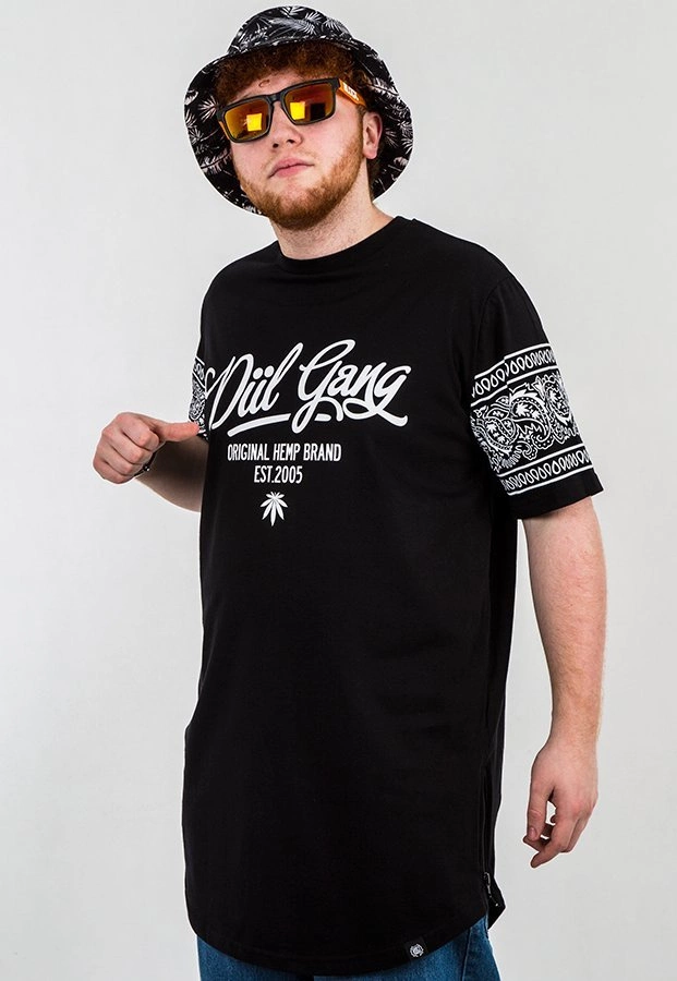 T-shirt Diil Bandana DG Long czarno biały
