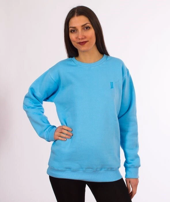 Unhuman-Classic "U" Crewneck Bluza Niebieska