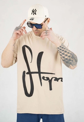 T-shirt Stoprocent Frontback Black Tag beżowy