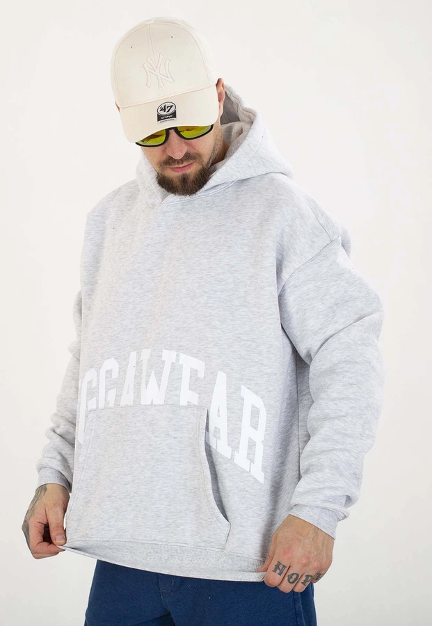Bluza Jigga Wear Z Kapturem Baggy College szara