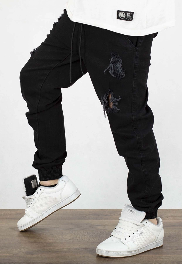 Spodnie Diamante Wear Jogger Crew Unisex z dziurami czarny jeans