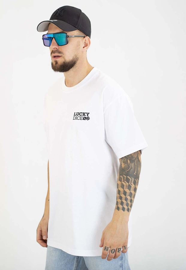 T-shirt Lucky Dice Baggy Truck biały