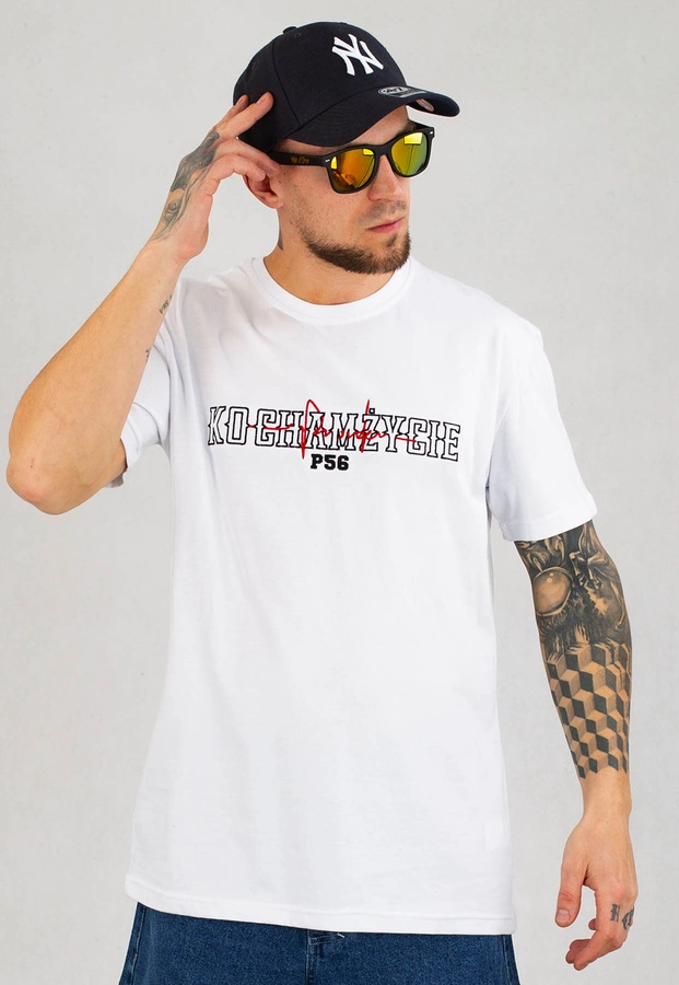 T-shirt Dudek P56 Kocham Życie biały