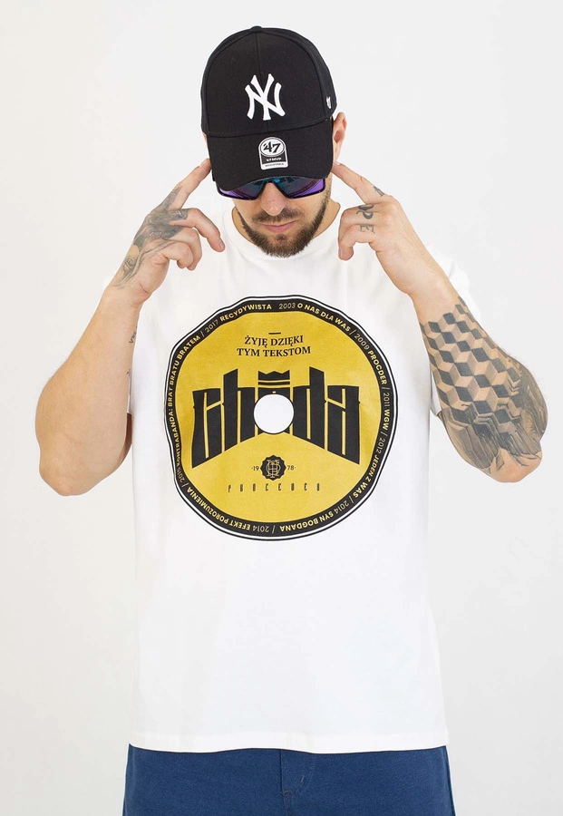 T-shirt Chada Żyję Dzięki Tym Tekstom biały