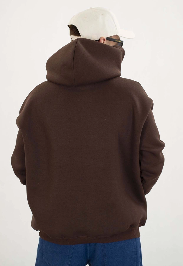 Bluza Jigga Wear Z Kapturem Baggy College brązowa