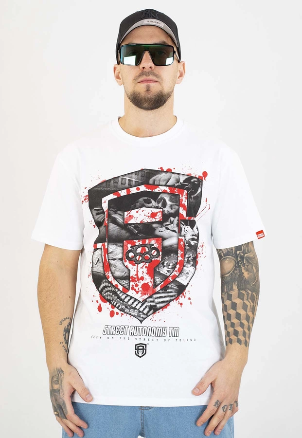T-shirt Street Autonomy Fuck  biały