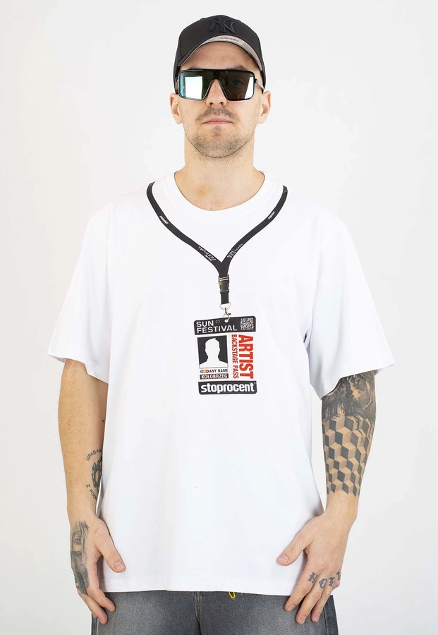 T-shirt Stoprocent Sunfestiwal Badge biały