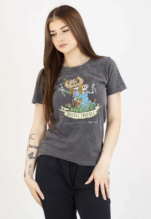 T-Shirt Pit Bull Doubletrouble 190 washed grey