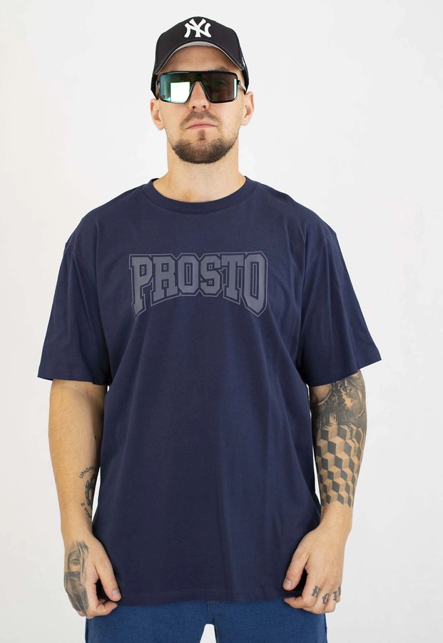T-shirt Prosto Collage granatowy