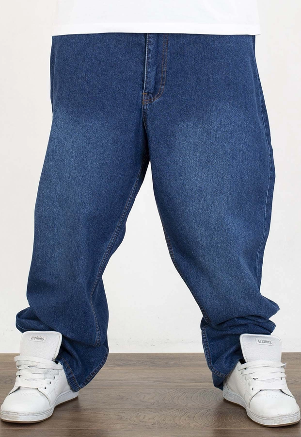 Spodnie Lucky Dice Baggy LD Clothing dark blue jeans