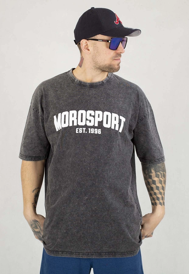 T-shirt Moro Sport College czarny sprany