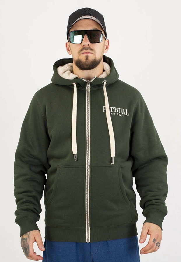 Bluza Pit Bull Z Kapturem ZIP Ruffin Detroit dark green