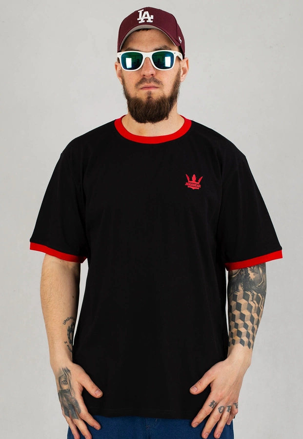 T-shirt Jigga Wear Contrast Tee czarno czerwony