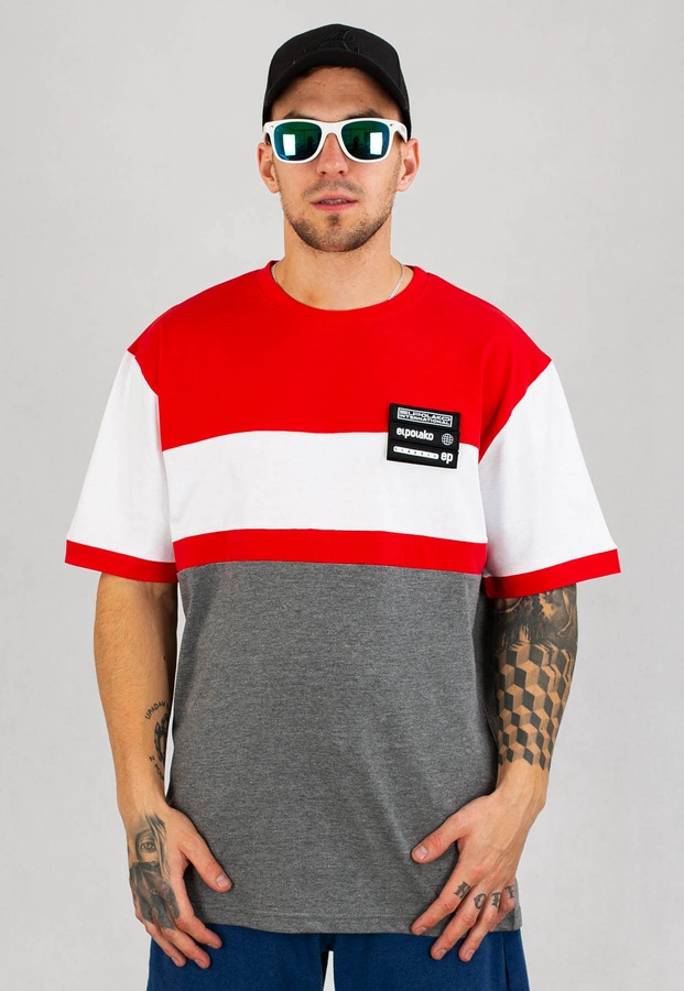 T-shirt El Polako Horizontal Cut czerwony