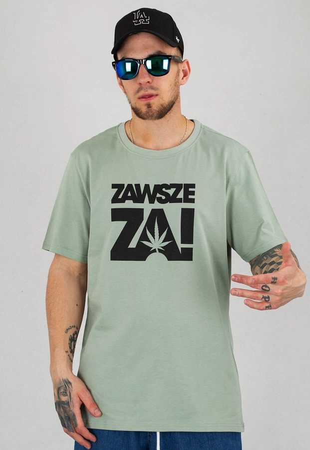 T-shirt Stoprocent Regular ZawszeZa20 szaro zielony